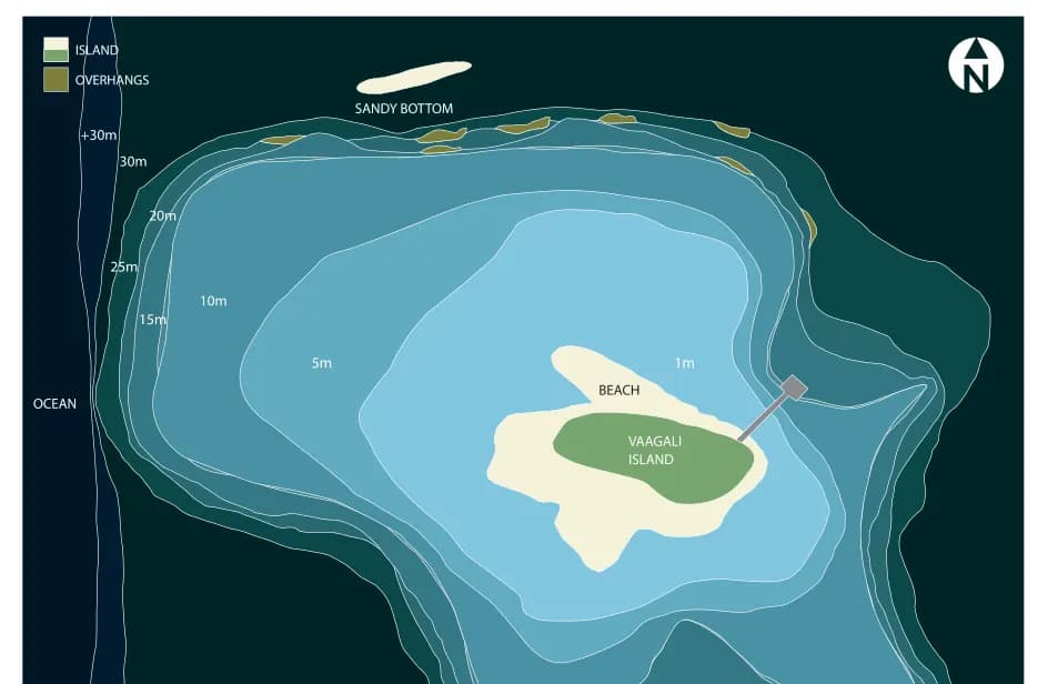 Bathymetric map of Vaagali Caves