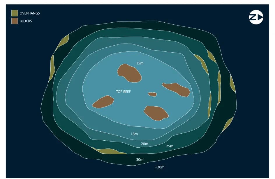 Bathymetric map of Voshimas Thila