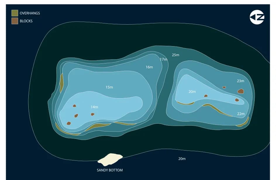 Bathymetric map of Orimas Thila
