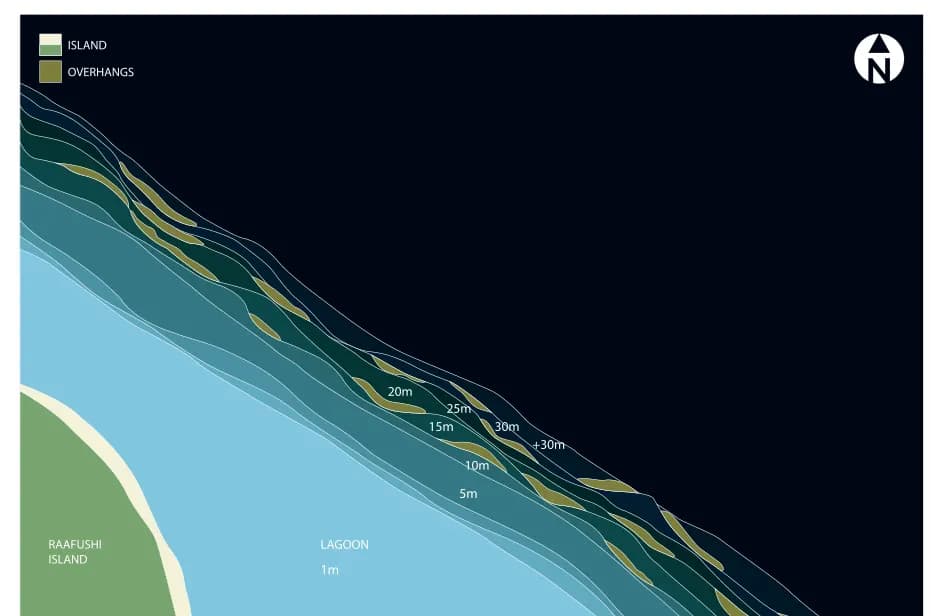 Bathymetric map of Raafushi Caves