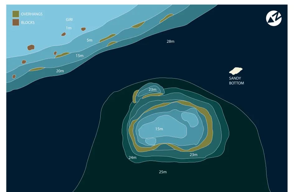 Bathymetric map of X-Mas Rock