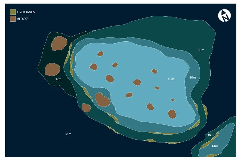 Bathymetric map of Beriyan Thila