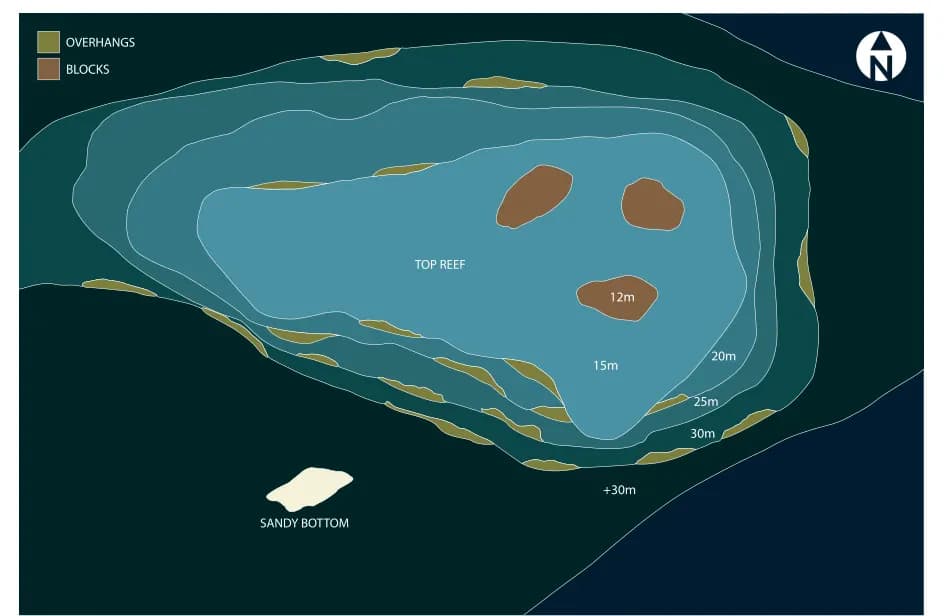 Bathymetric map of Kudathulhaadhoo Thila